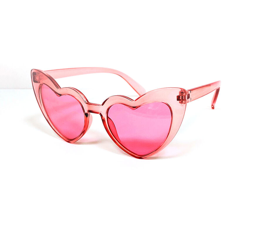 Modified Glitter Heart Plastic Front Sunglasses, PINK, largeimage number 0